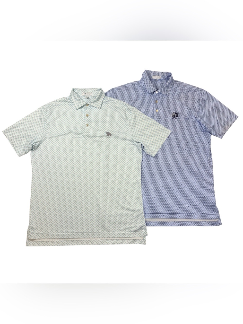 Peter Millar Summer Comfort Polo Shirt Lot Of 2 Mens Size M Golf Preppy Print